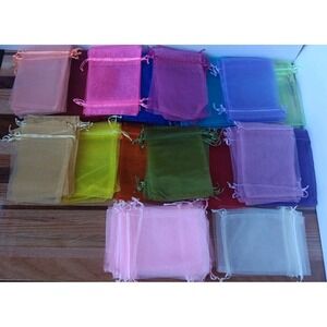 138Pc 5X7" Organza Bag Mesh Bag Small Mesh Bag Drawstring Pouch VARIETY